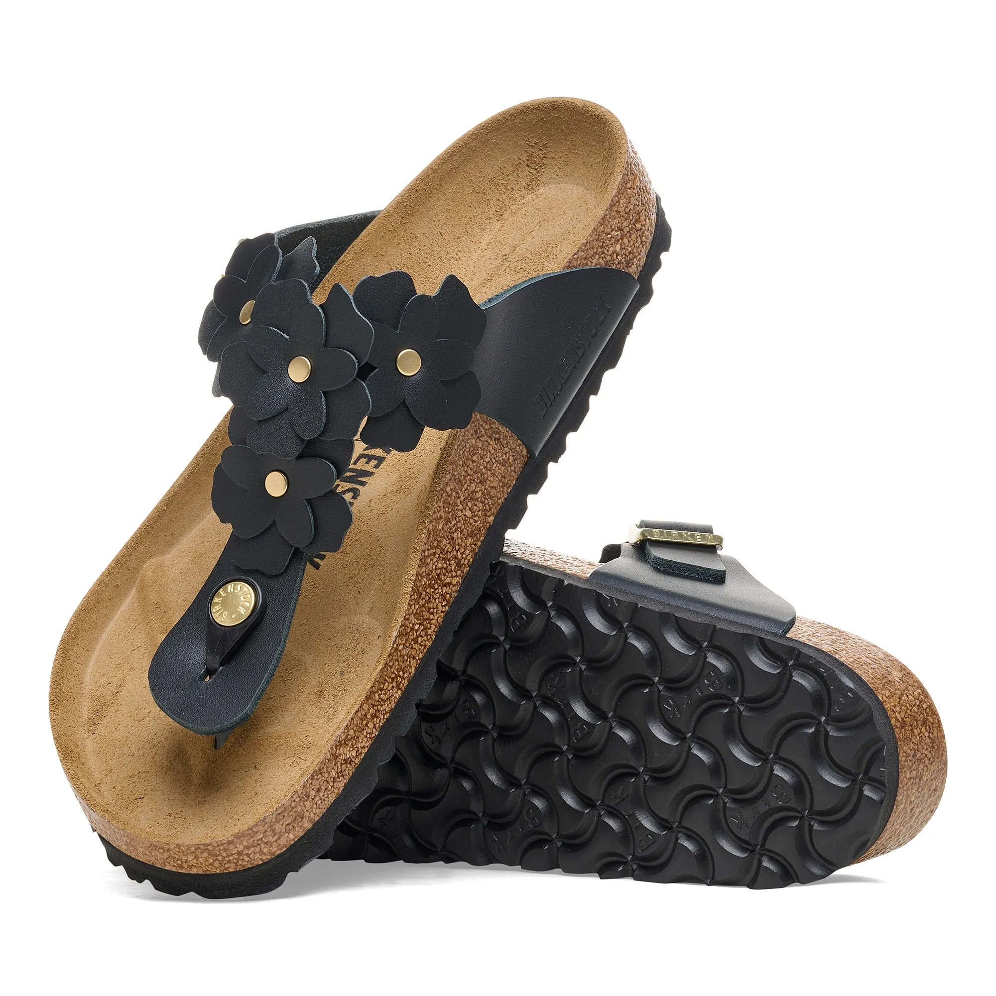 GIZEH FLOWERS - BLACK - LEATHER