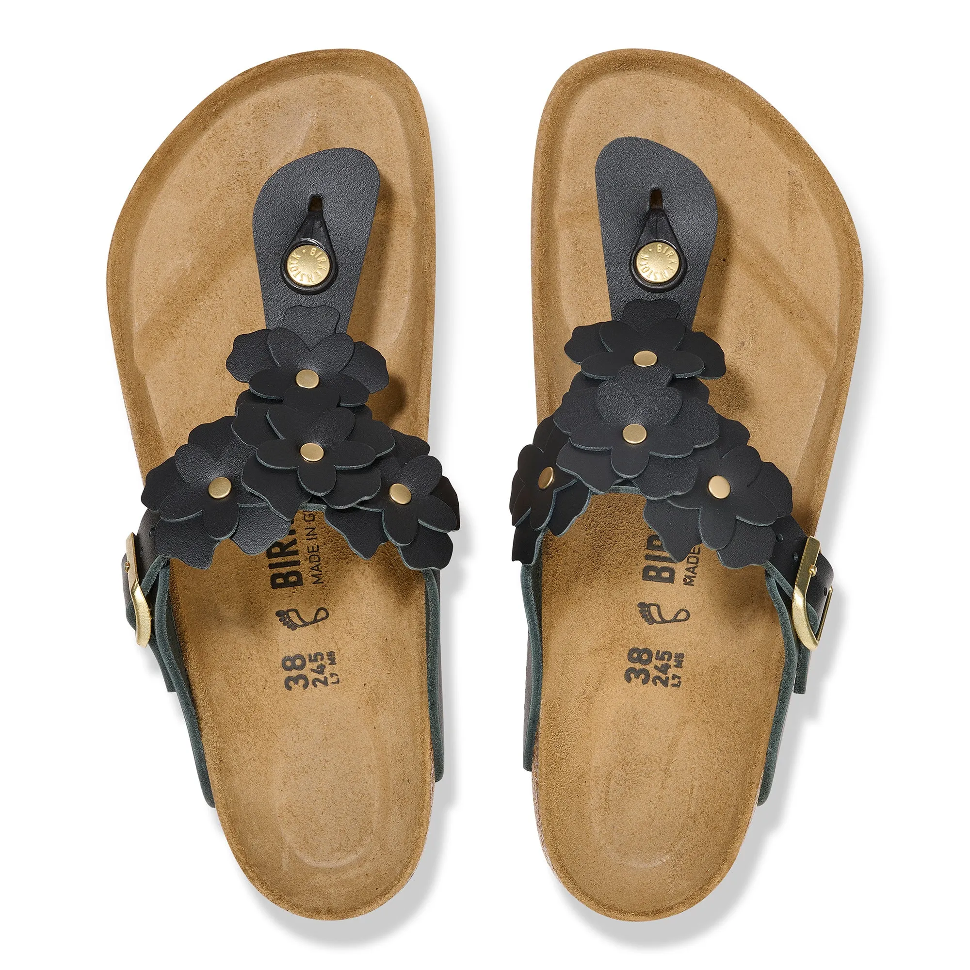 GIZEH FLOWERS - BLACK - LEATHER