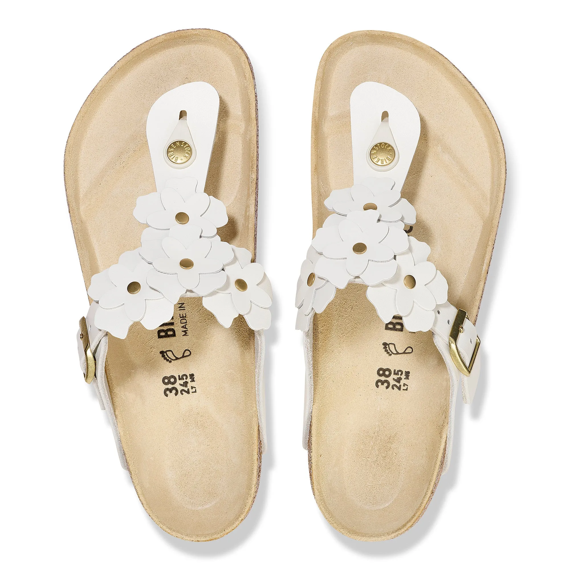 GIZEH FLOWERS - WHITE - LEATHER