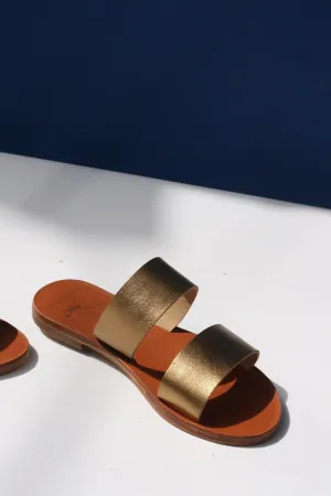 Goldy - Camel Sole - Two-Strap Sandals