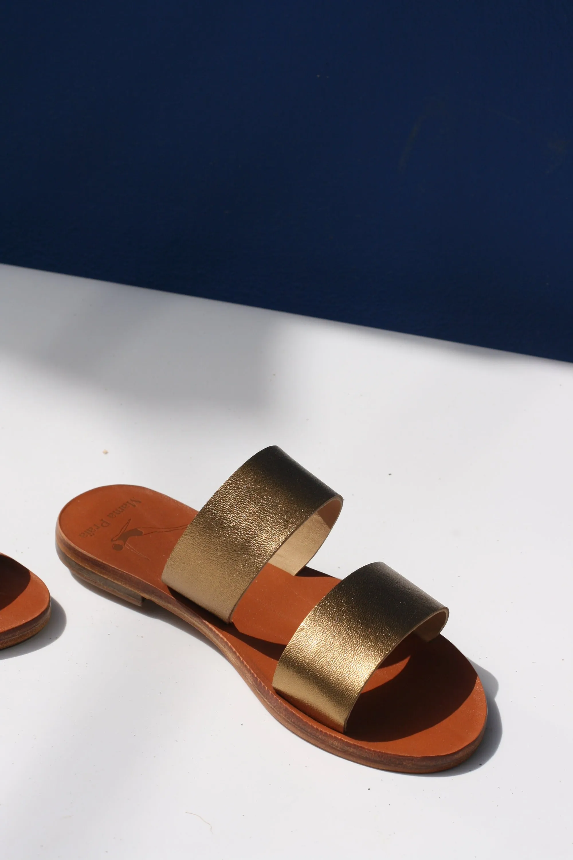 Goldy - Camel Sole - Two-Strap Sandals