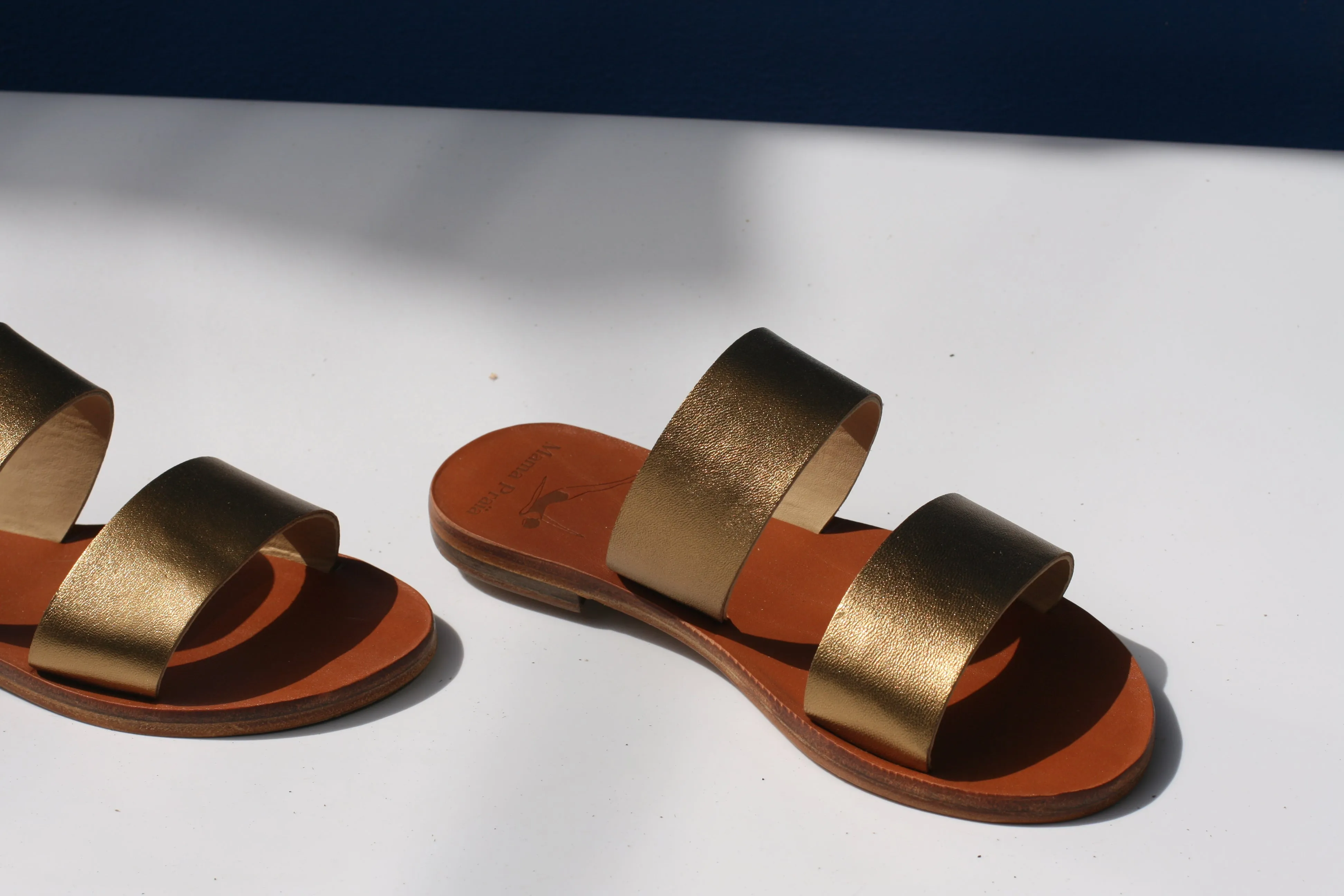 Goldy - Camel Sole - Two-Strap Sandals