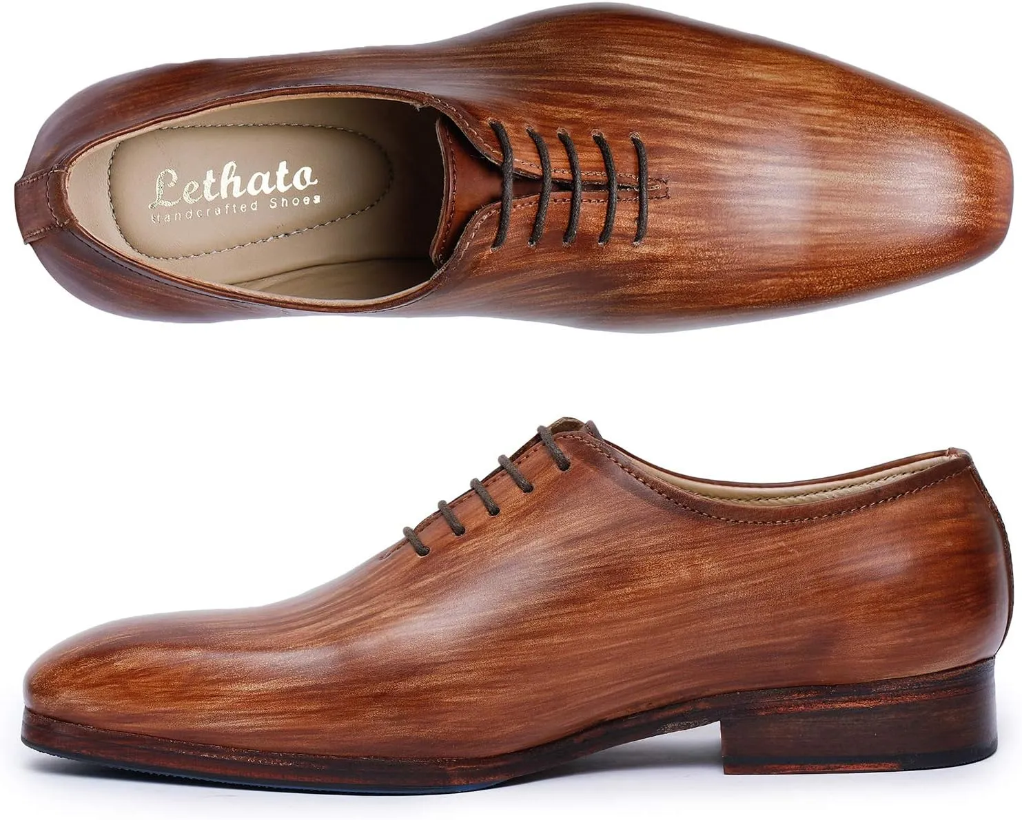 Handcrafted Wholecut Oxford Men's Genuine Leather Lace Up Dress Shoes