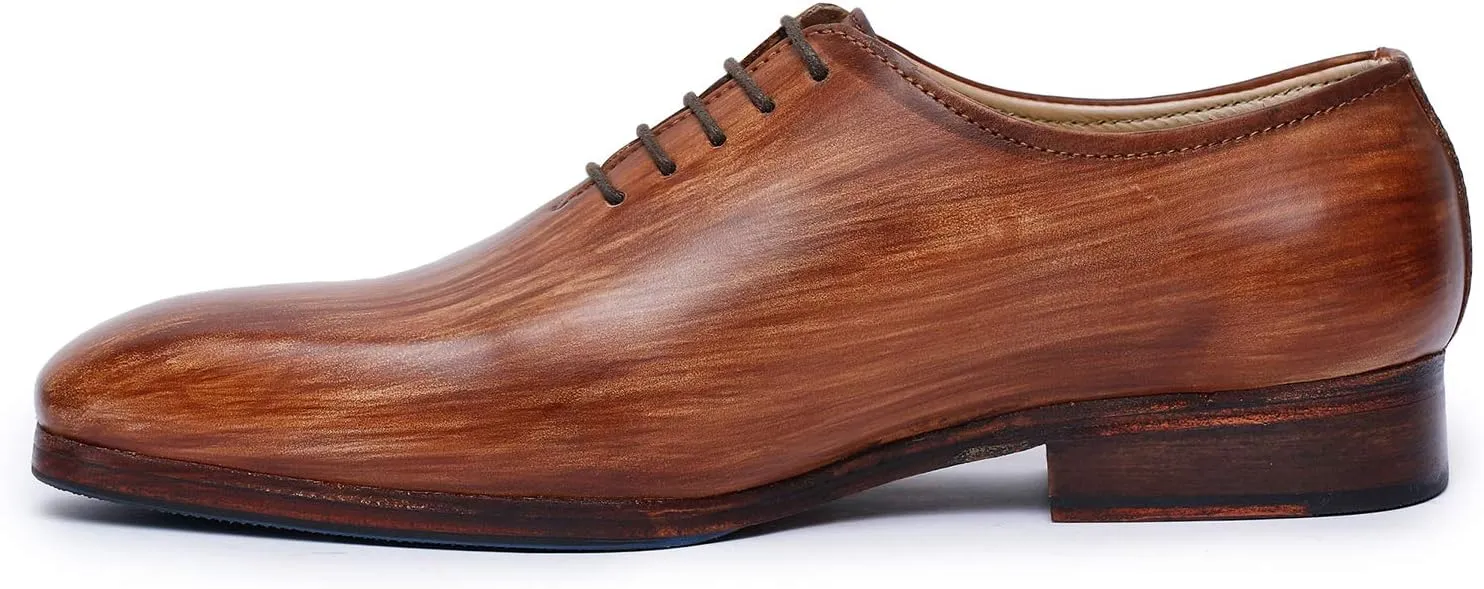 Handcrafted Wholecut Oxford Men's Genuine Leather Lace Up Dress Shoes
