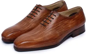 Handcrafted Wholecut Oxford Men's Genuine Leather Lace Up Dress Shoes