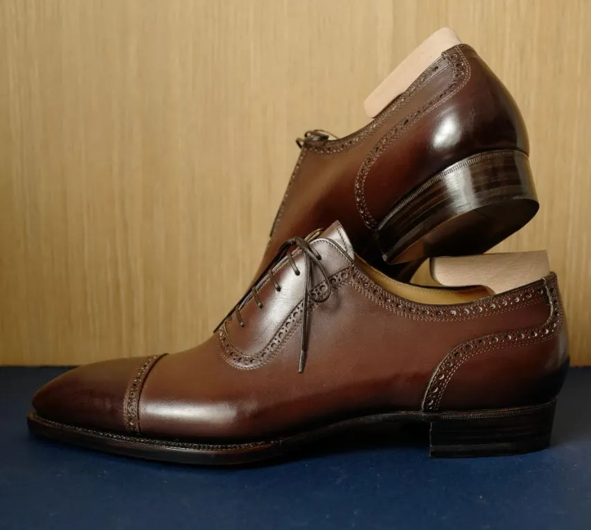 Handmade Brown Oxford Dress Shoes for Men