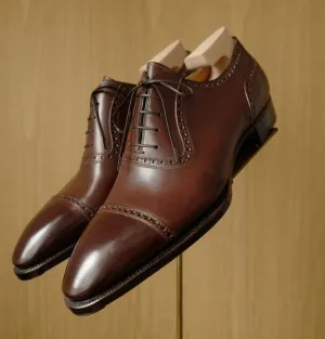 Handmade Brown Oxford Dress Shoes for Men