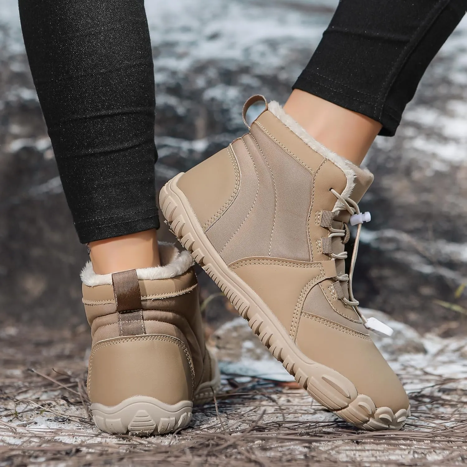 Hike Winter Footwear Barefoot Shoes Women Men, Outdoor Waterproof Slip Resistant Hiking Boots, 2024 Wide Toe Box Barefoot Shoes, Walking Sneaker