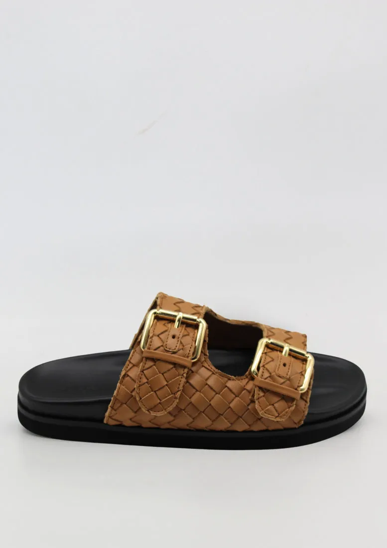 Human Premium Leather Blair Slides - Tan