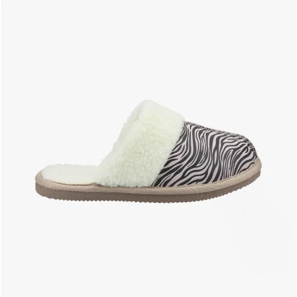 Hush Puppies ARIANNA Womens Suede Mule Slippers Black/White