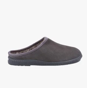 Hush Puppies ASHTON Mens Suede Slippers Grey