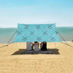 Ice Hockey Stick with Puck Pattern Beach Camping Tent Sun Shelter for Whole Family, Beach Shade Canopy with UPF50  UV Protection,Easy Set Up and Carry,Outdoor Shade for Trips, Fishing, Backyard