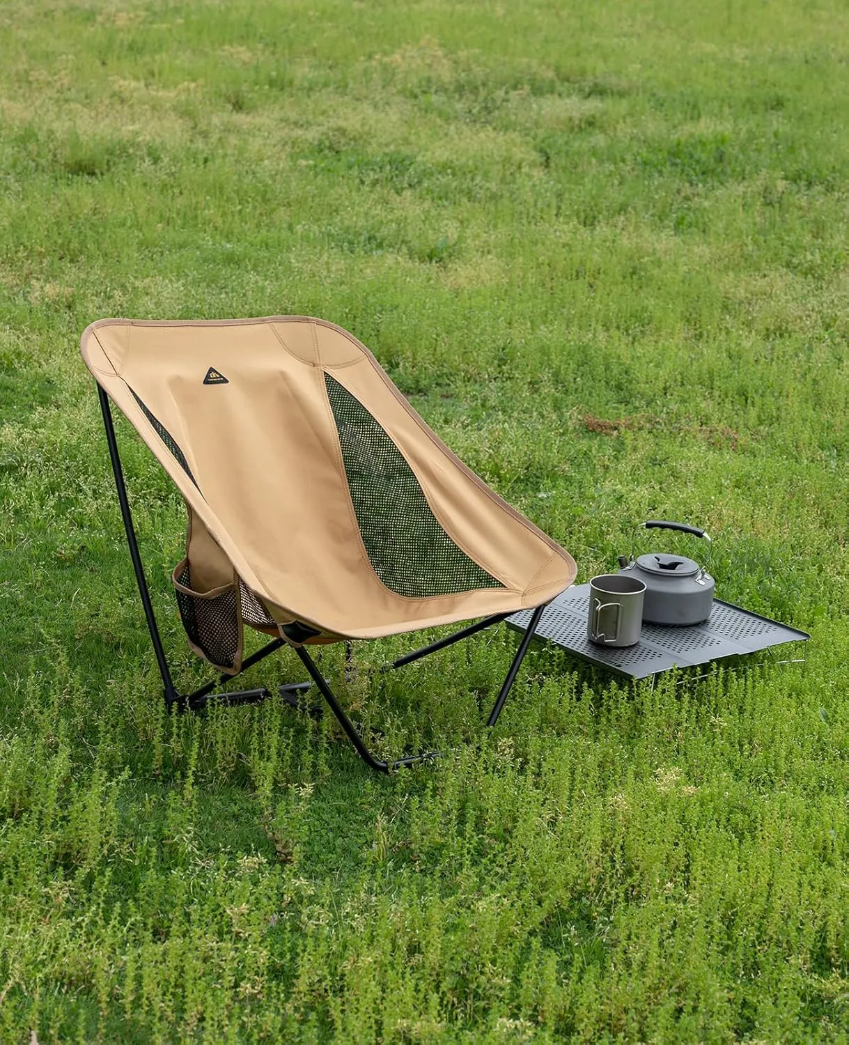 iClimb Low Ultralight Compact Camping Folding Chair with Side Pocket and Carry Bag
