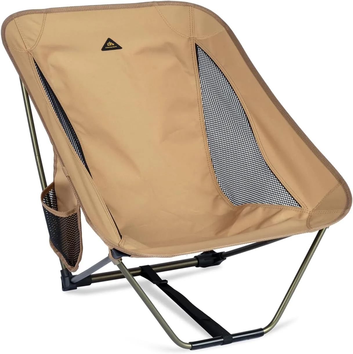 iClimb Low Ultralight Compact Camping Folding Chair with Side Pocket and Carry Bag
