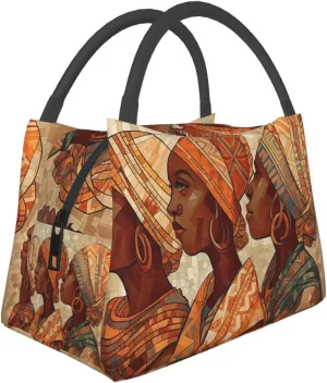 Insulated Lunch Bag For Women Men,Large Leakproof Lunch Box Reusable Lunch Cooler Tote Africa Ethnic Pottery Food Carrier For Work Picnics Travel