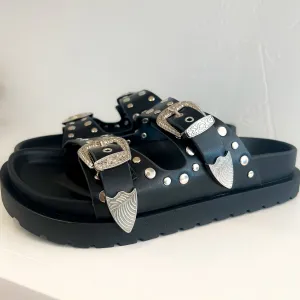 Jona Black Ivory Studded Sandal