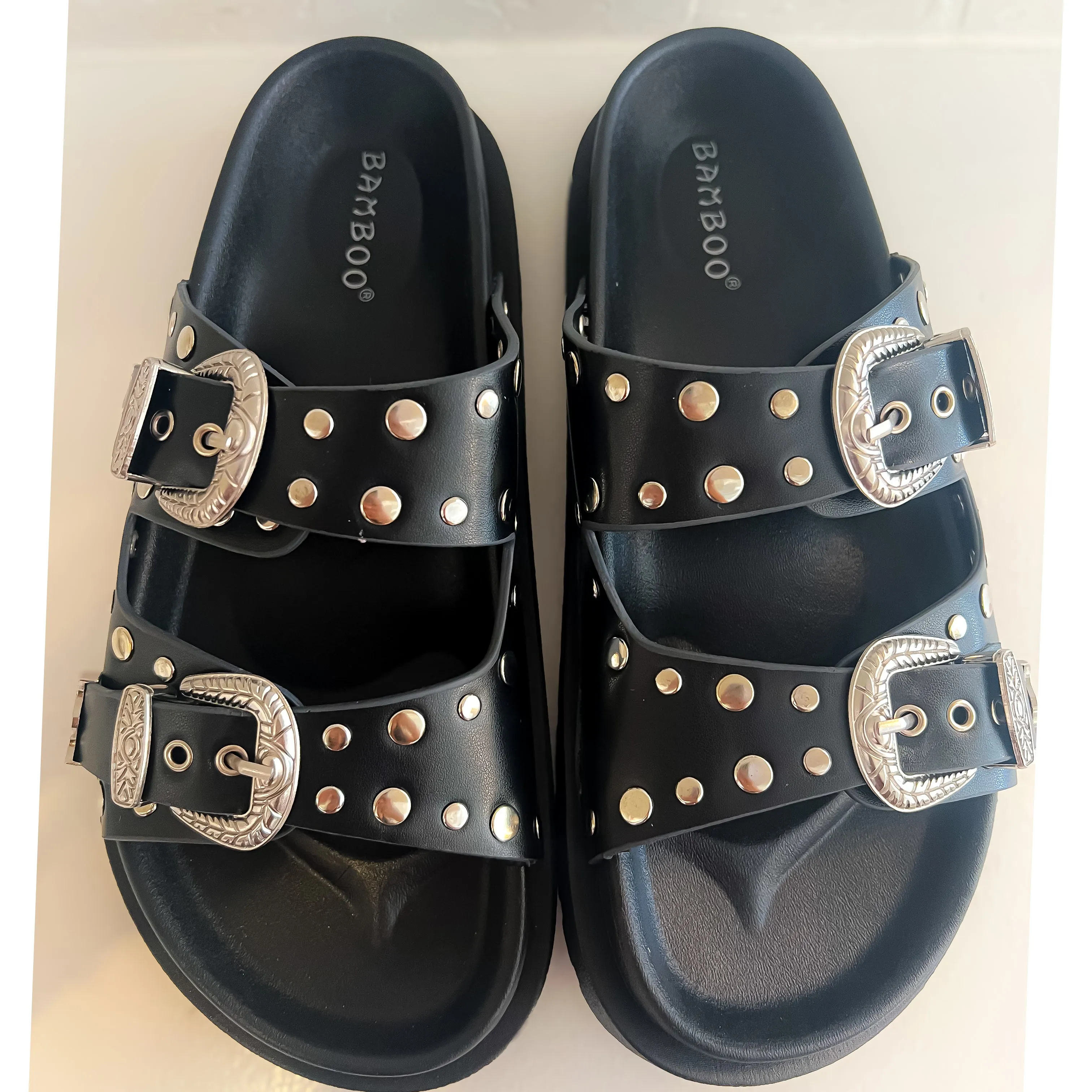 Jona Black Ivory Studded Sandal