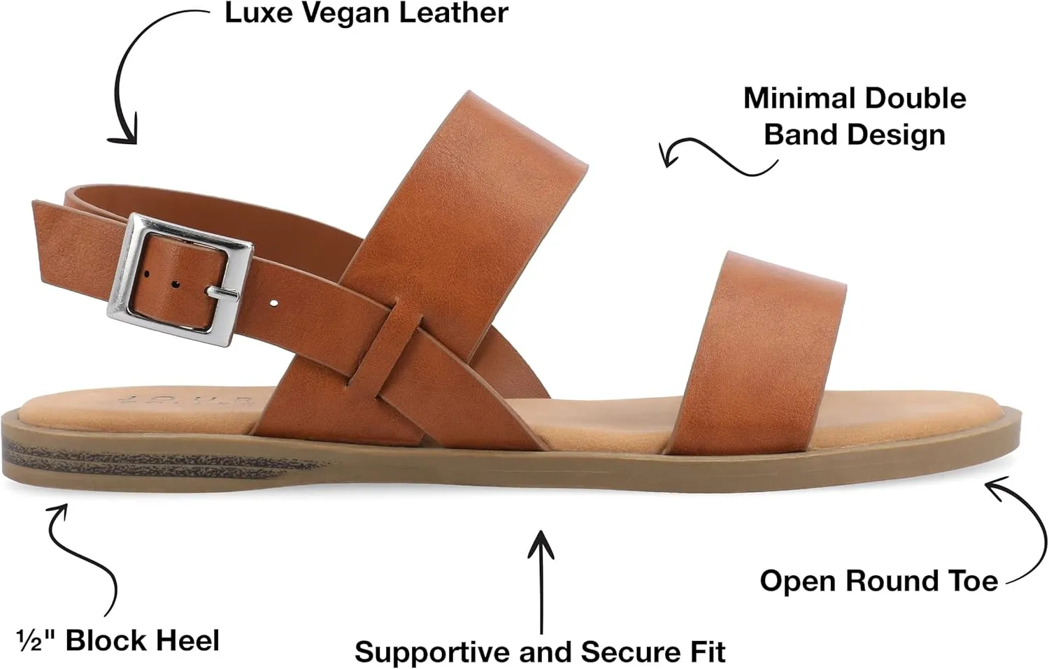 Journee Collection Women's Lavine Multi Strap Flat Sandals