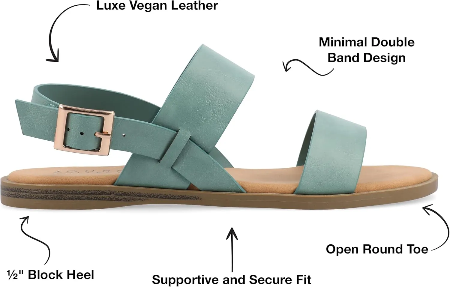 Journee Collection Women's Lavine Multi Strap Flat Sandals