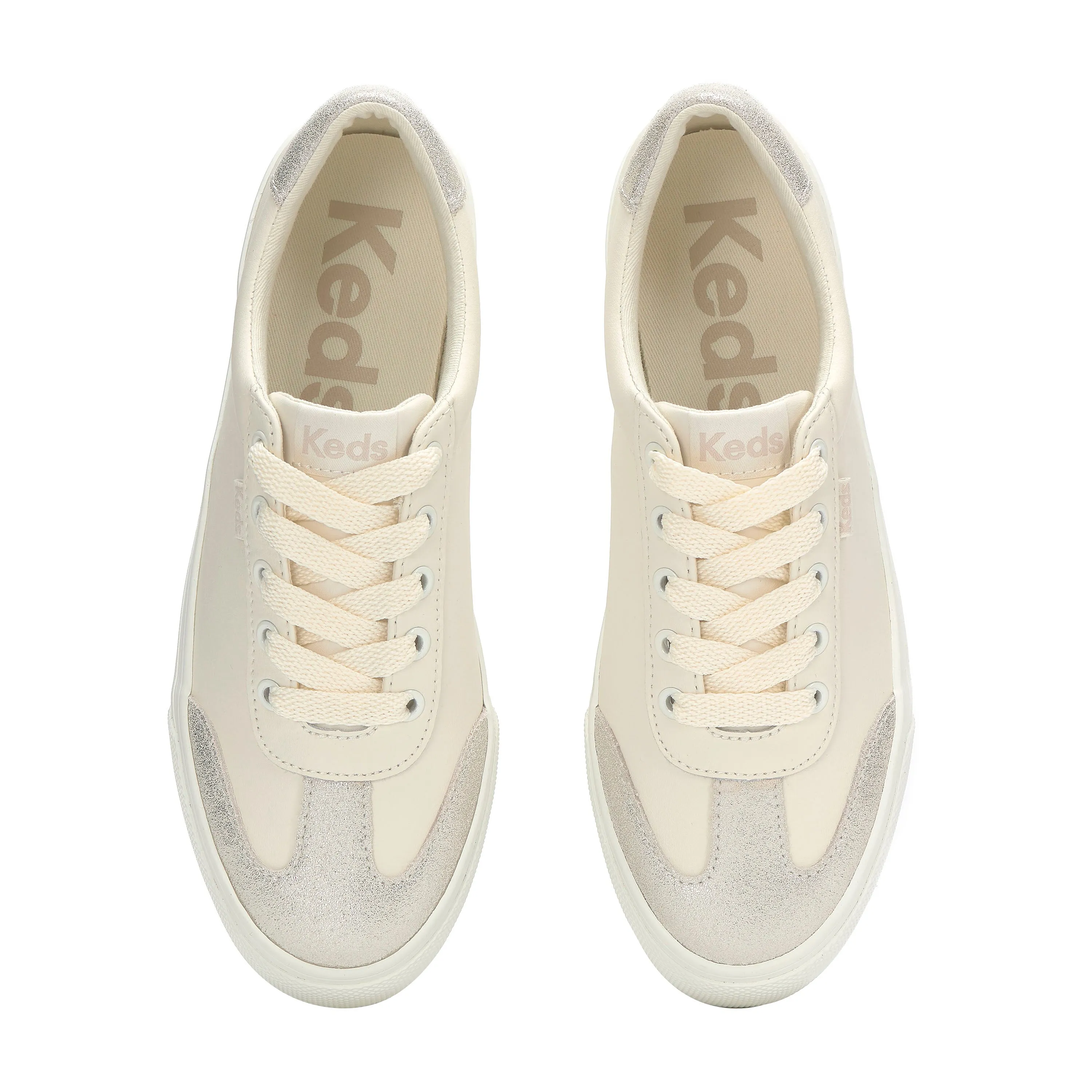 Jump Kick T-Toe Leather Egret/Glitter