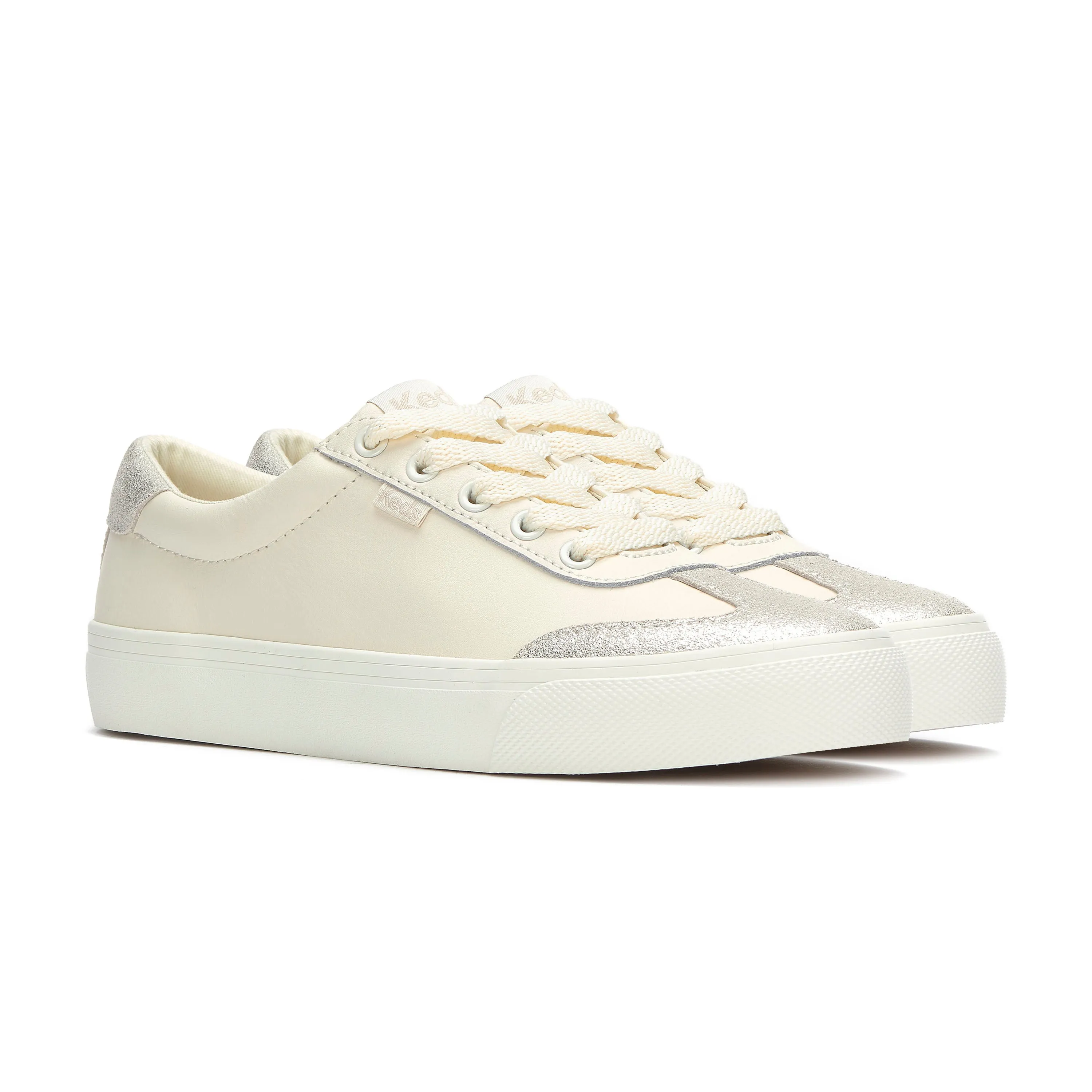 Jump Kick T-Toe Leather Egret/Glitter