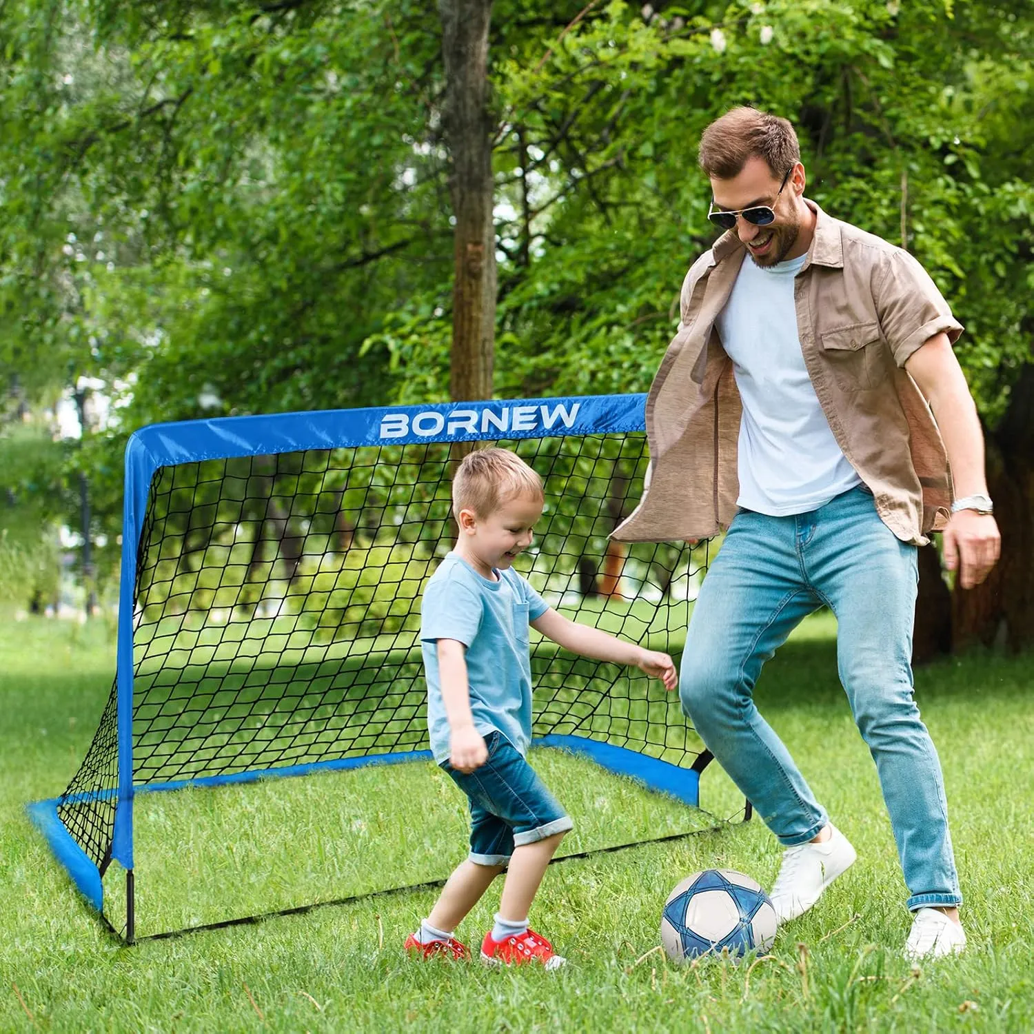 Kids Soccer Goal for Backyard Set - 2 Set of 6X4 / 4X3 ft Toddler Soccer Nets Training Equipment, Soccer Ball, Pop Up Portable Soccer Set for Kids and Youth Games and Training Goals Ages 3-16 Gift