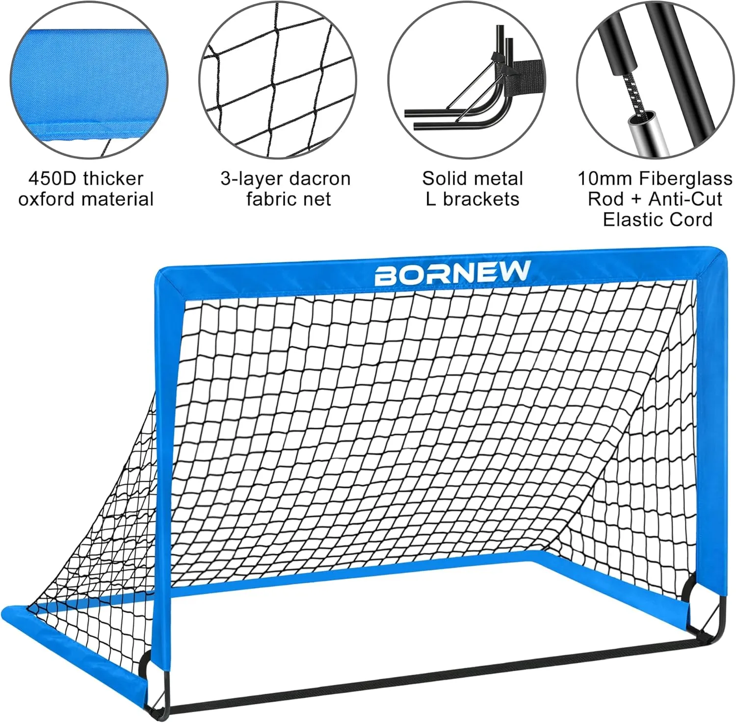 Kids Soccer Goal for Backyard Set - 2 Set of 6X4 / 4X3 ft Toddler Soccer Nets Training Equipment, Soccer Ball, Pop Up Portable Soccer Set for Kids and Youth Games and Training Goals Ages 3-16 Gift