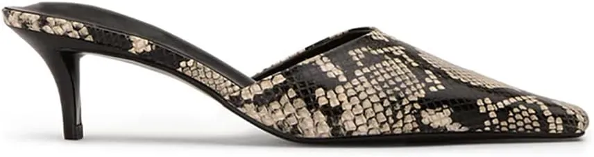 KOKOMOMO Women's Kitten Heels Mules Closed Square Toe Pumps Small Heel Backless Slip On Slide Sandals Slingback Dress Shoes