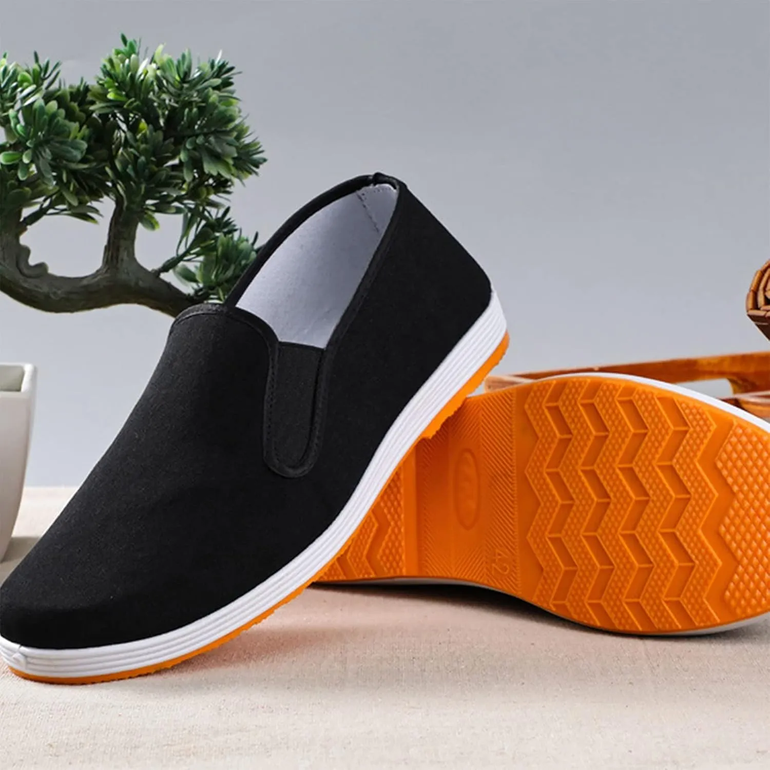 Kung Fu Shoes, Beef Tendon Sole Unisex Cotton Anti-Slip Tai Chi Shoes, Light and Breathable Suitable for Indoor/Outdoor Old Beijing, for Martial Arts and Tai Chi