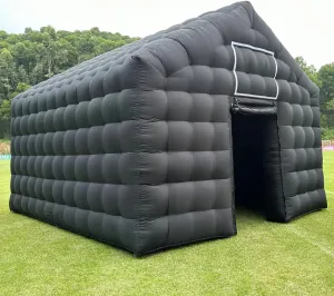Large Black Inflatable Cube Disco Tent Big Mobile Portable Inflatable Night Club Tent House Pavilion for Backyard/Outdoor Club Wedding, Party, Events(18ftx16x14ft)