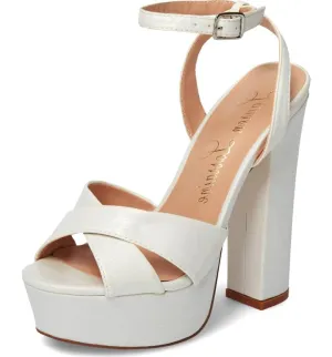 Lauren Heel Ankle Platform Limited-time offer Pump Smart-powered Strap Sandals High Carla White Open Lorraine Toe
