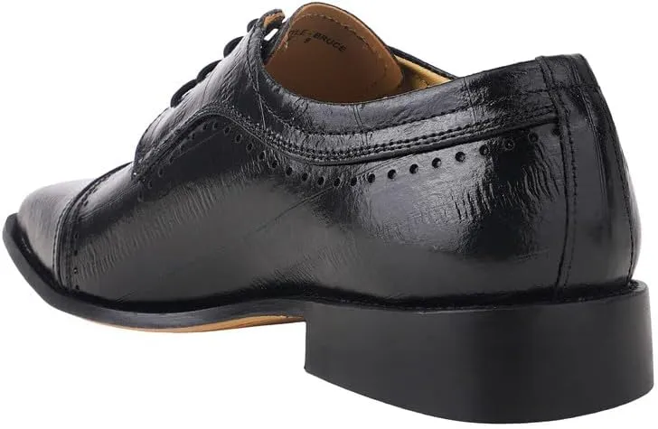LIBERTYZENO Mens Animal Print Genuine Leather Lace Up Oxford Dress Shoes