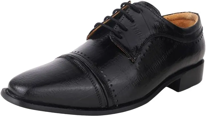 LIBERTYZENO Mens Animal Print Genuine Leather Lace Up Oxford Dress Shoes
