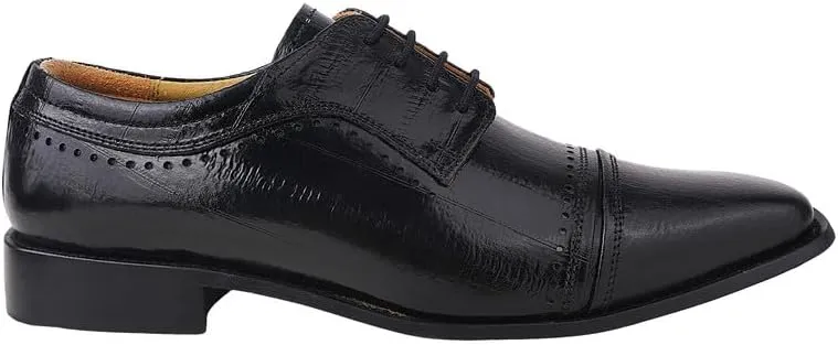 LIBERTYZENO Mens Animal Print Genuine Leather Lace Up Oxford Dress Shoes
