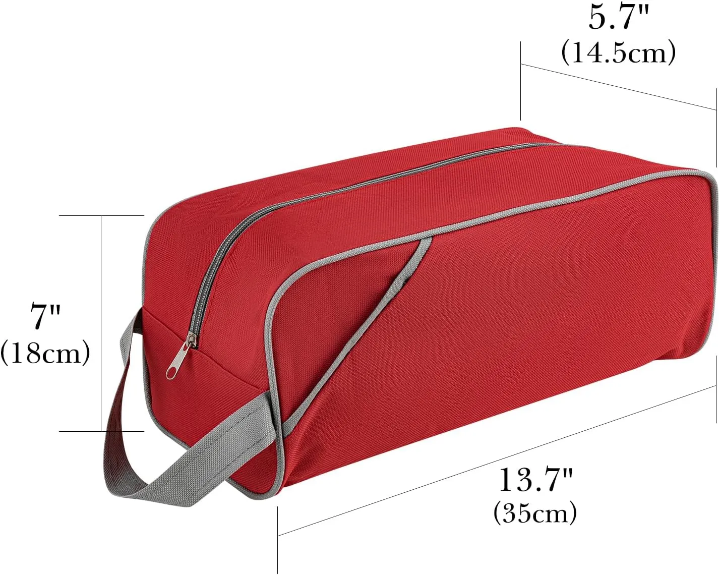 Linkidea 2 Pack Soccer Shoes Carrying Bag, Travel Water Resistant Shoes Bags with Zipper, Compact Soccer Cleats Duffle Bag Fit Up to US Men Size 13 Soccer Shoes (Red)