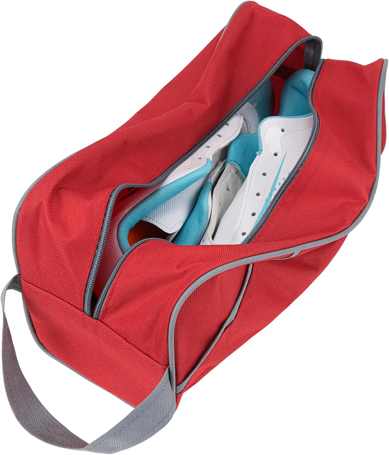Linkidea 2 Pack Soccer Shoes Carrying Bag, Travel Water Resistant Shoes Bags with Zipper, Compact Soccer Cleats Duffle Bag Fit Up to US Men Size 13 Soccer Shoes (Red)