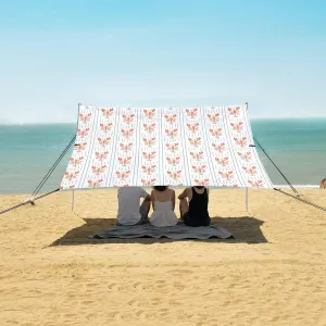 Lobster Stripes Summer Beach Camping Tent Sun Shelter for Whole Family, Beach Shade Canopy with UPF50  UV Protection,Easy Set Up and Carry,Outdoor Shade for Trips, Fishing, Backyard Fun Picnics