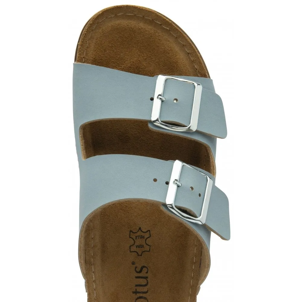Lotus Sirmione Women's 2 Strap Slip On Mule Sandal Blue