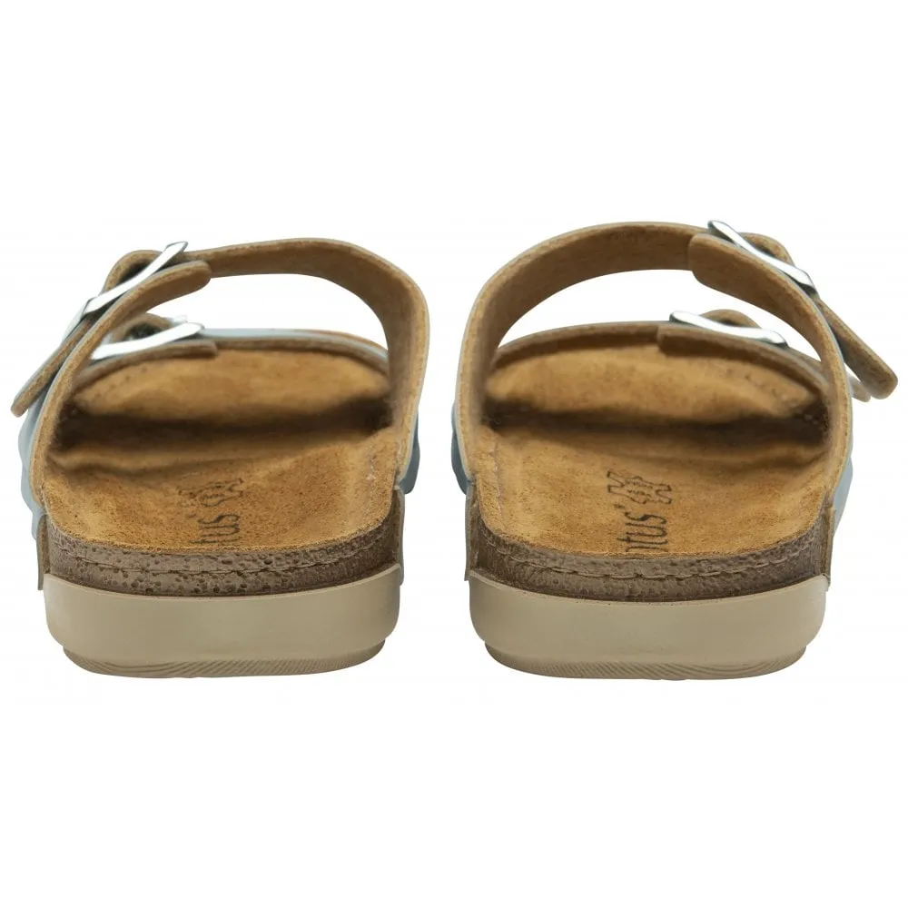 Lotus Sirmione Women's 2 Strap Slip On Mule Sandal Blue