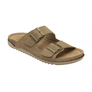 Lotus Trento Women's Twin Strap Slider Mule Sandal Natural