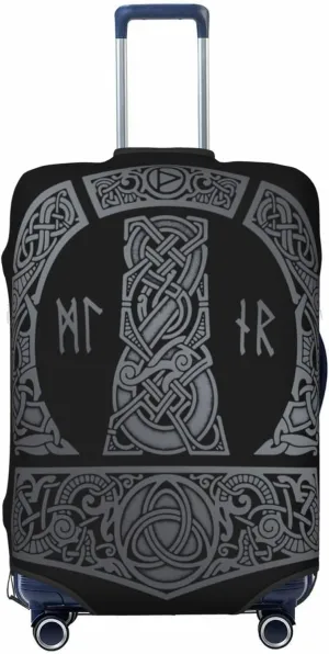 Luggage Cover For Travel Norse Mythology Vikings Thor'S Hammer Rune– High Elasticity Business Trips 20-28 Inch.