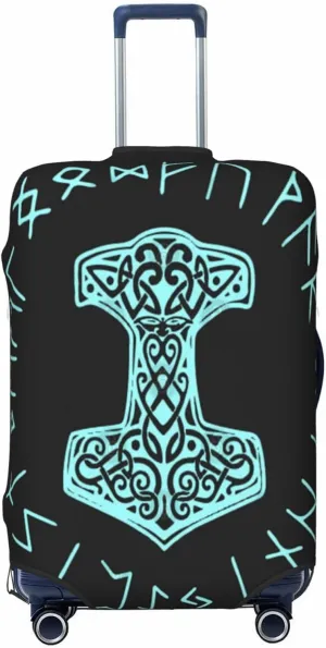 Luggage Cover For Travel Vikings Thor'S Hammer Magic Rune–dustproof Ideal For Travel 20-28 Inch.