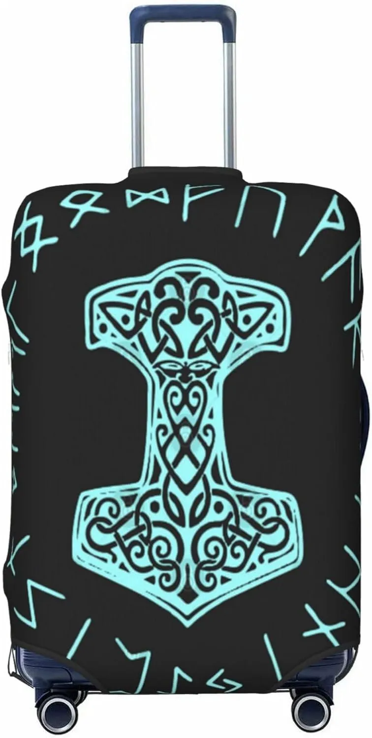 Luggage Cover For Travel Vikings Thor'S Hammer Magic Rune–dustproof Ideal For Travel 20-28 Inch.
