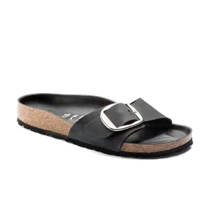 Madrid Big Buckle Black Oiled Leather