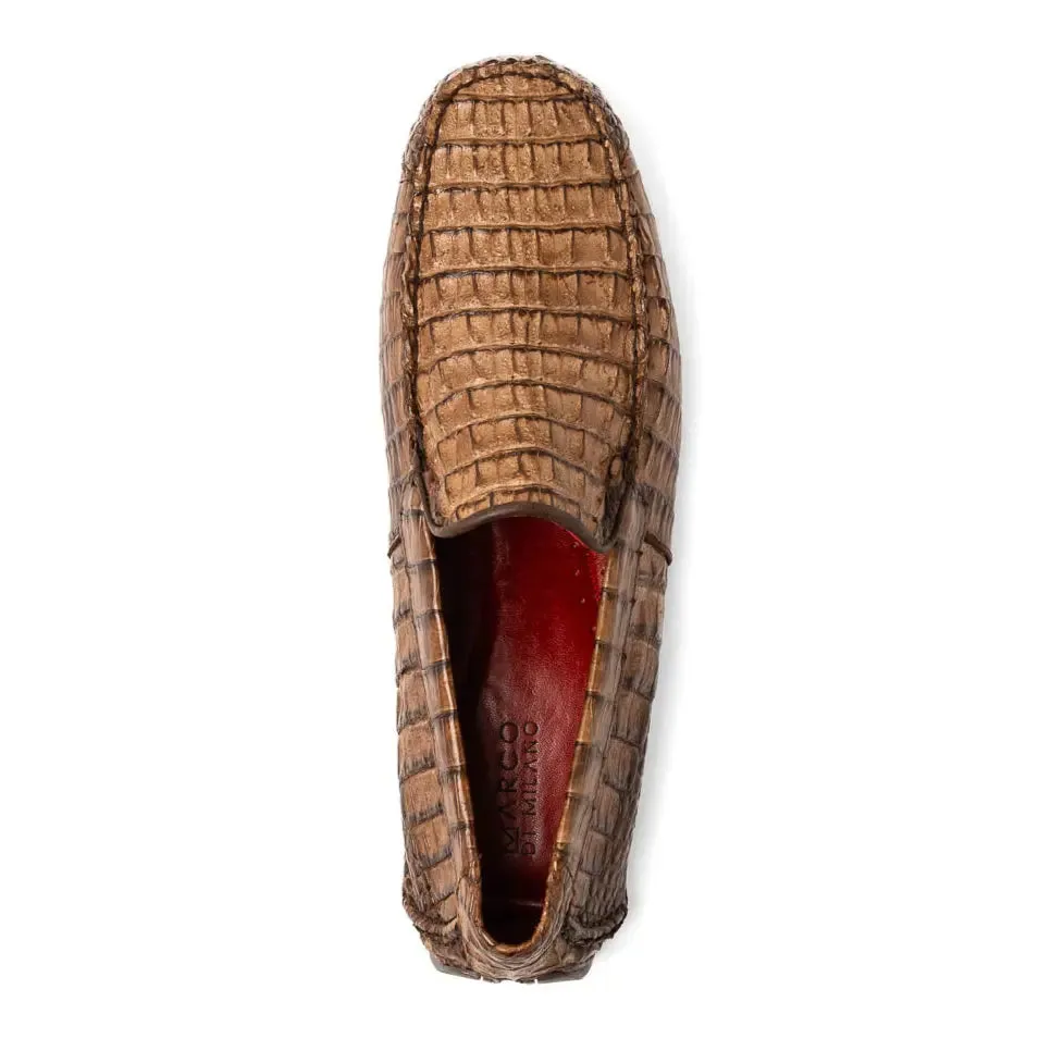 Marco Di Milano Remo Brown Genuine Caiman Crocodile/Lizard Loafers