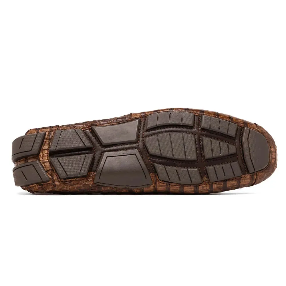 Marco Di Milano Remo Brown Genuine Caiman Crocodile/Lizard Loafers