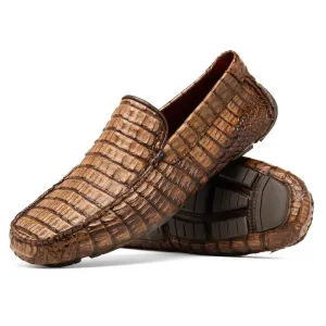 Marco Di Milano Remo Brown Genuine Caiman Crocodile/Lizard Loafers