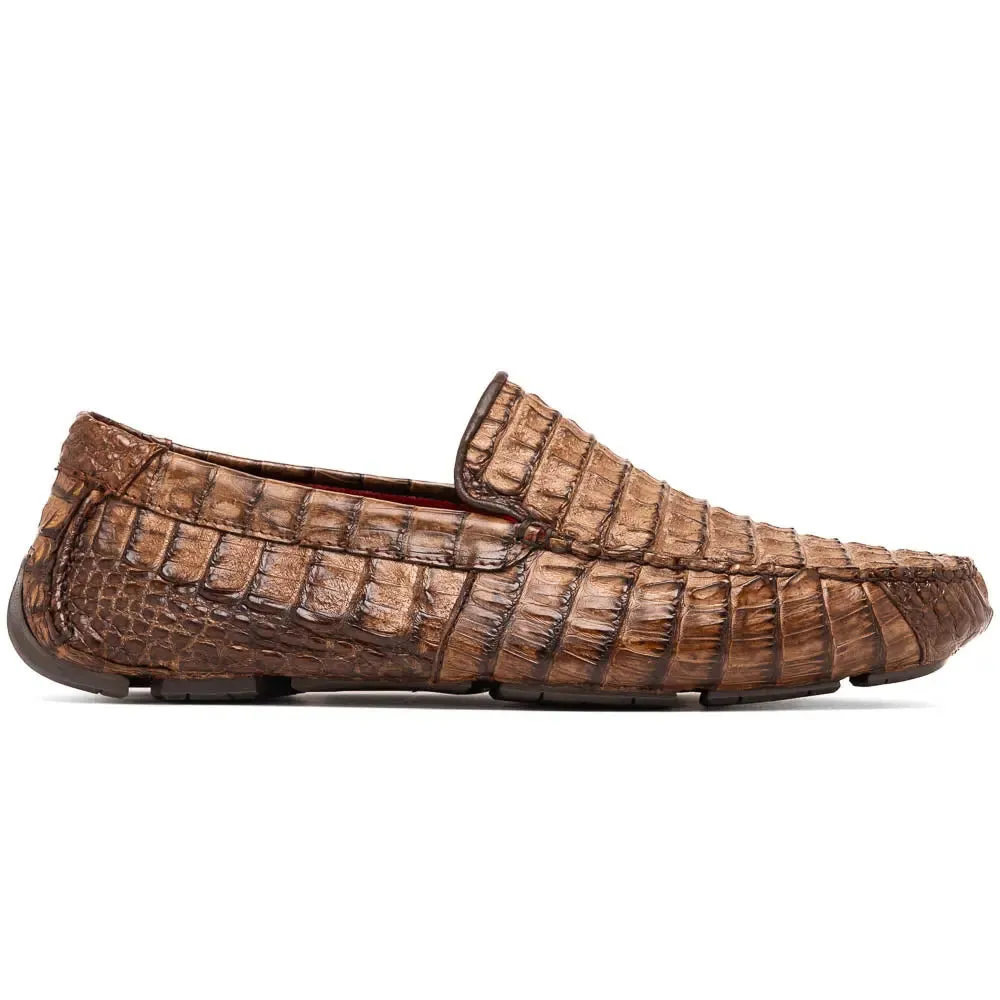 Marco Di Milano Remo Brown Genuine Caiman Crocodile/Lizard Loafers