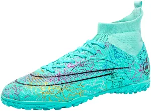MDPCX Competitive Unisex Soccer Shoes Men Women Indoor Outdoor Football Boots Athletic Turf Mundial Team Cleat Running Sports Lightweight Breathable Anti-Skid Damping Shoes
