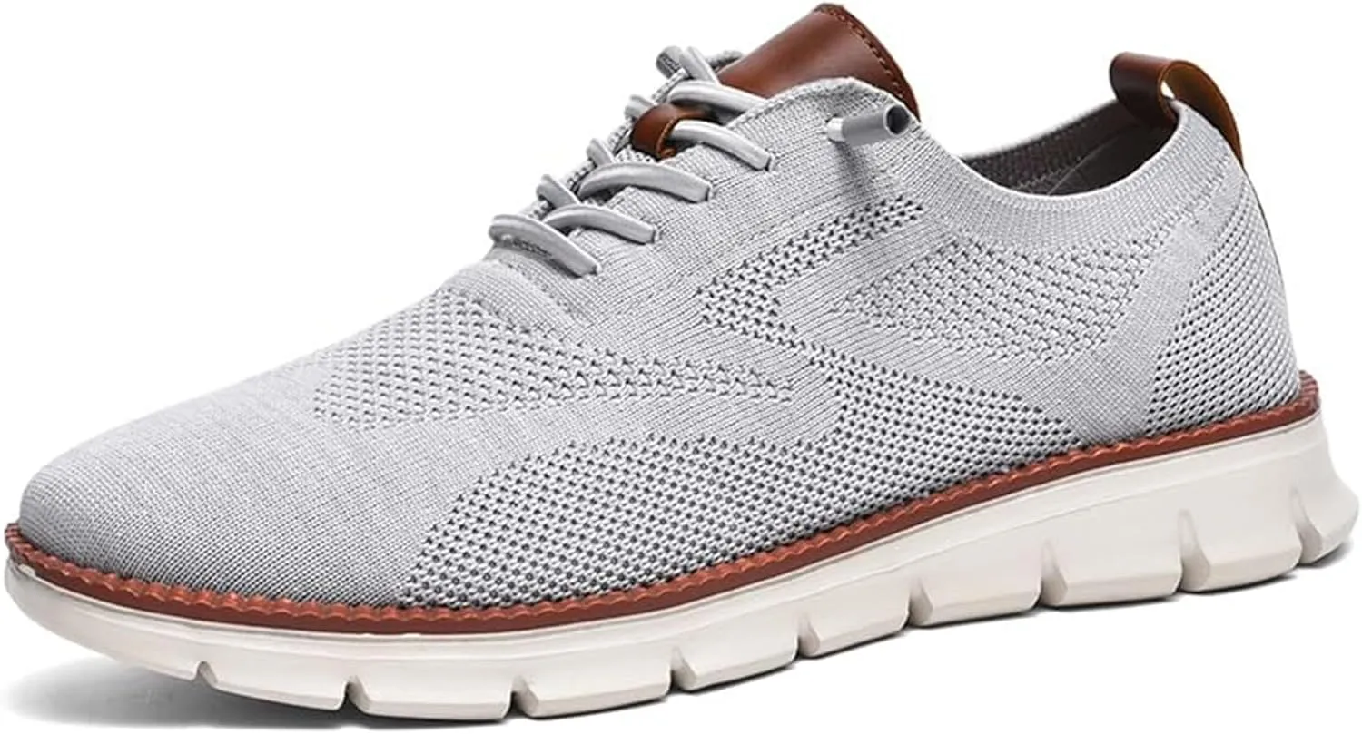 Mens Casual Dress Shoes,Breathable Lightweight Sports Shoes Mesh Shoes,Oxfords Lace Up Business Walking Shoes